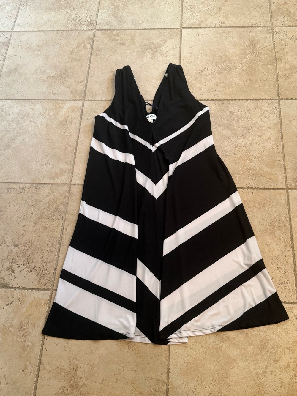 Zara Black & White Chevron Midi Dress